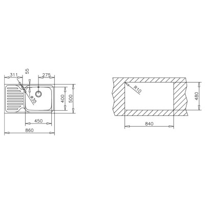 Кухонна мийка Teka CLASSIC MAX 1B 1D LHD (11119201) нержавіюча сталь