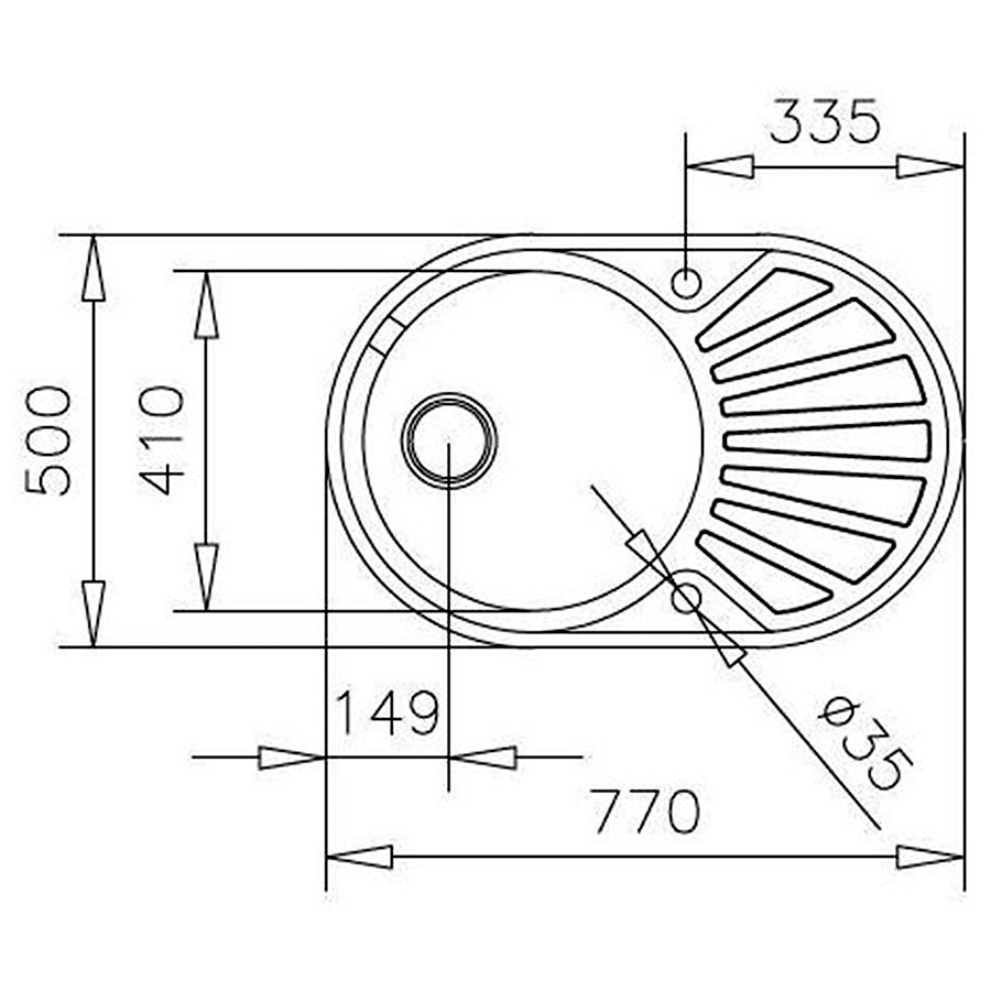 Кухонная мойка Teka DR 77 1B 1D (40127303) нержавеющая сталь