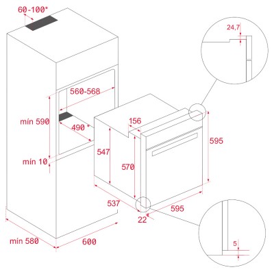 Электрический духовой шкаф Teka UrbanColor HLB 8400 (111000005) черное стекло