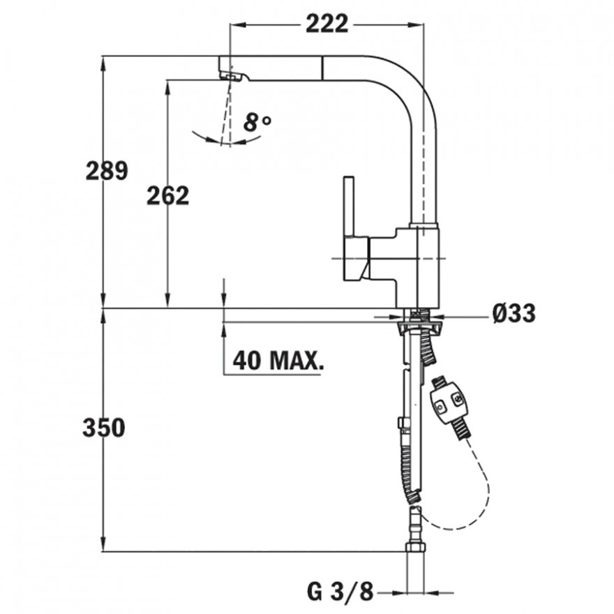 Смеситель кухонный Teka ARK 938I (23938120I) нержавеющая сталь