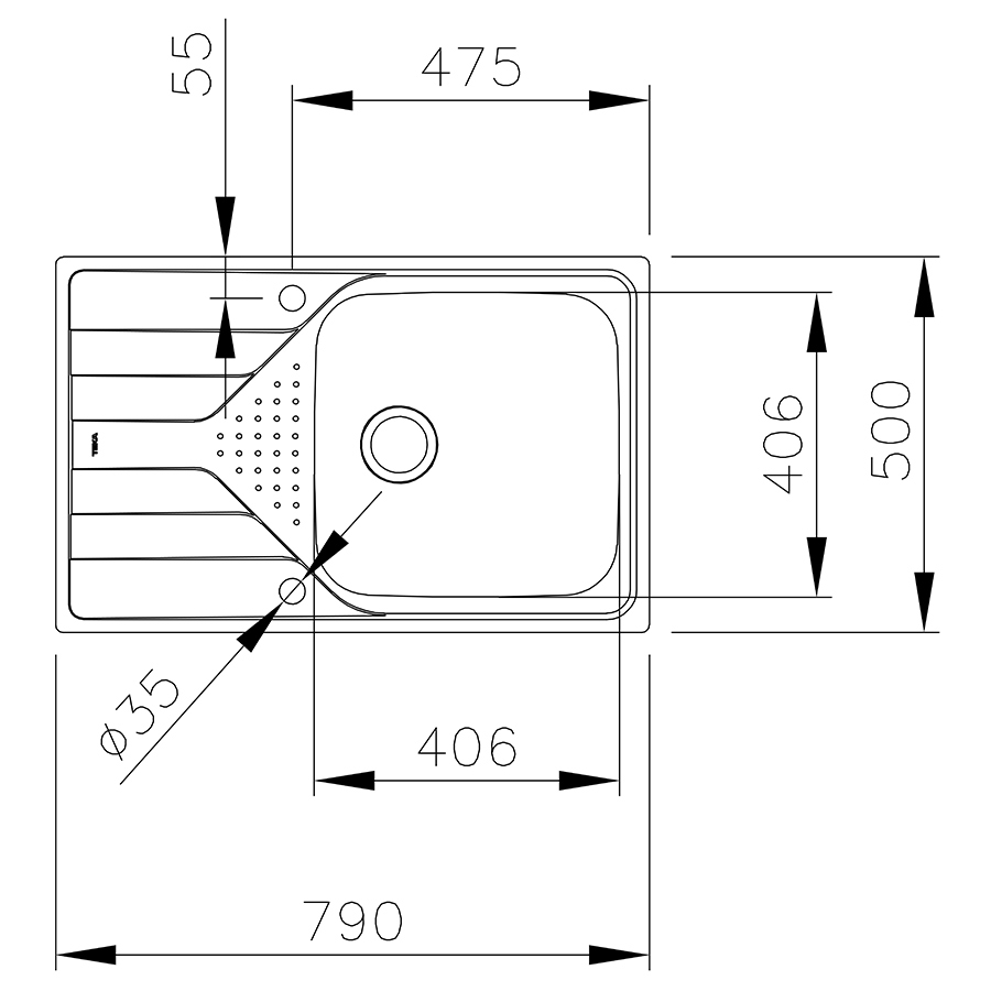 Кухонная мойка Teka UNIVERSE 50 1B 1D MAX (115110030) нержавеющая сталь