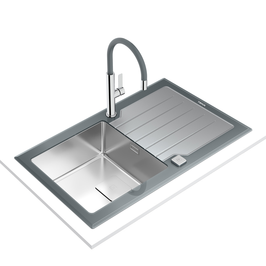 Кухонная мойка Teka Diamond RS15 1B 1D 86 (115100021) серый камень