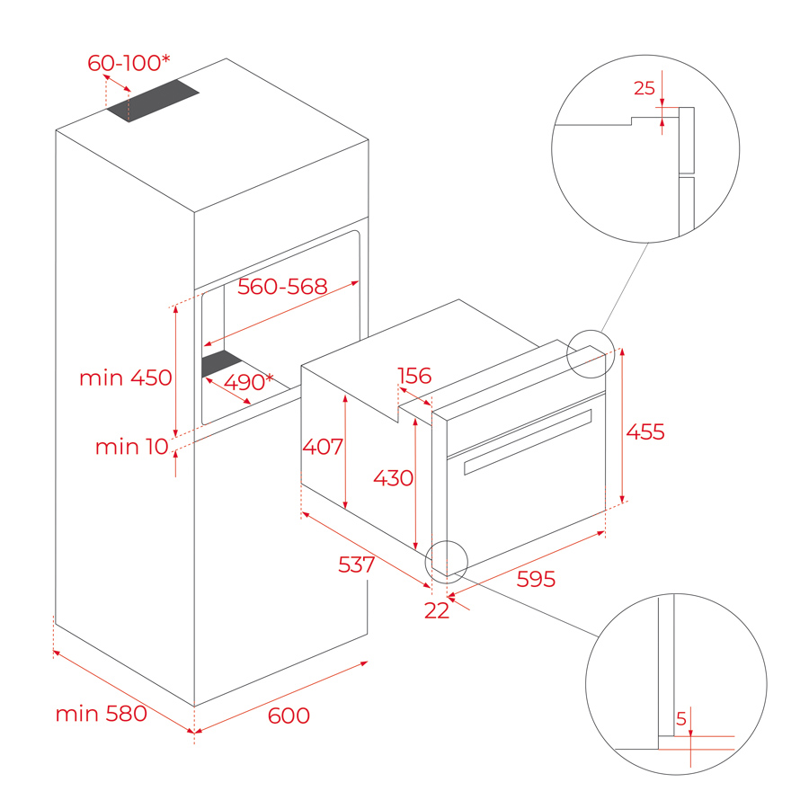 Электрический духовой шкаф + микроволны Teka HLC 8440 C BK (111160012) черное стекло