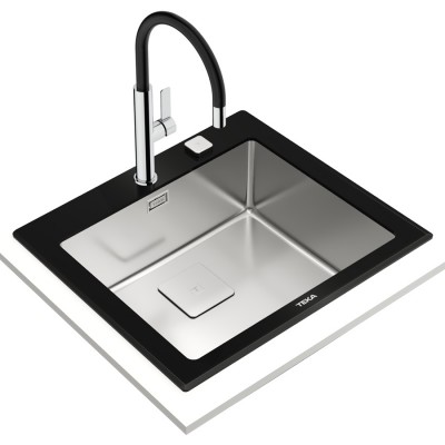 Кухонна мийка Teka Diamond RS15 1B (115000075) чорне скло