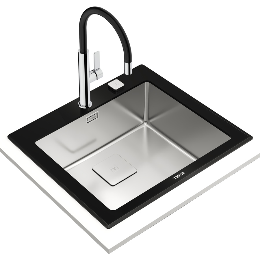 Кухонна мийка Teka Diamond RS15 1B (115000075) чорне скло