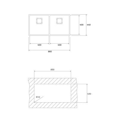 Кухонна мийка Teka FlexLinea RS15 2B 860 PureClean (115030026)) нержавіюча сталь