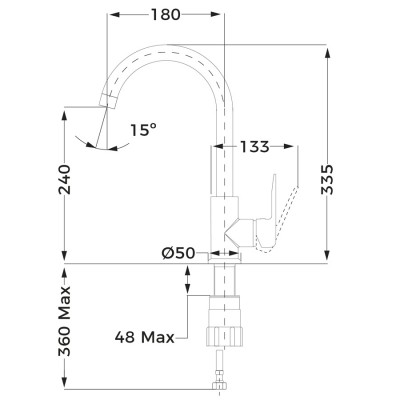 Кухонний змішувач Teka IN 915 (53915620N) чорний