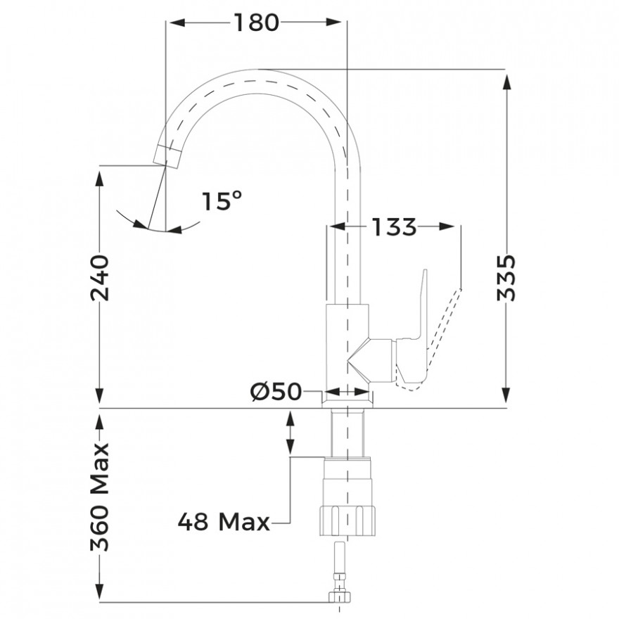 Кухонний змішувач Teka IN 915 (53915620N) чорний