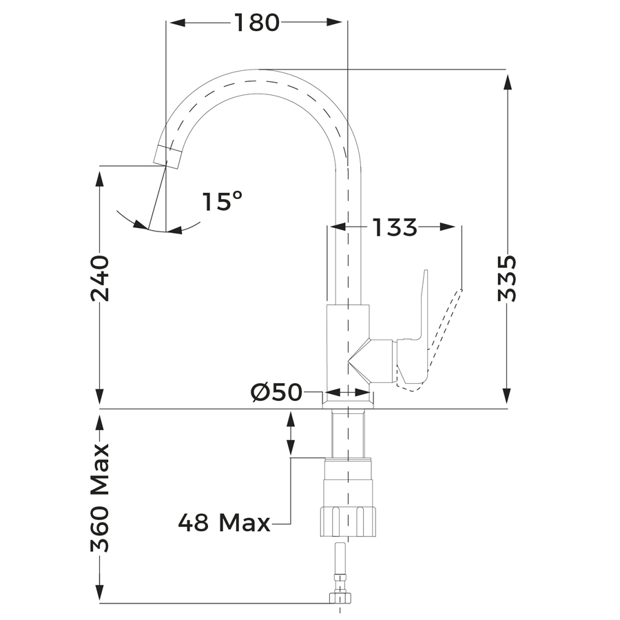 Кухонний змішувач Teka IN 915 (53915620N) чорний