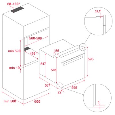 Электрический духовой шкаф Teka HLB 8400 FBK (111000076) черное стекло
