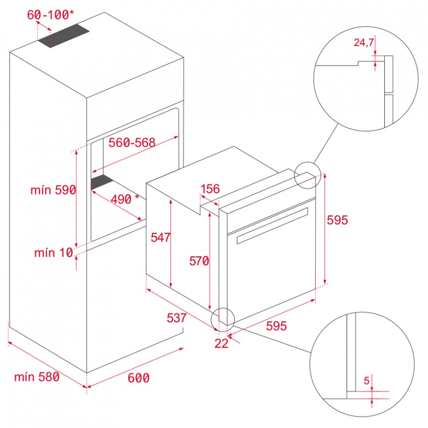 Электрический духовой шкаф Teka HLB 8400 FBK (111000076) черное стекло