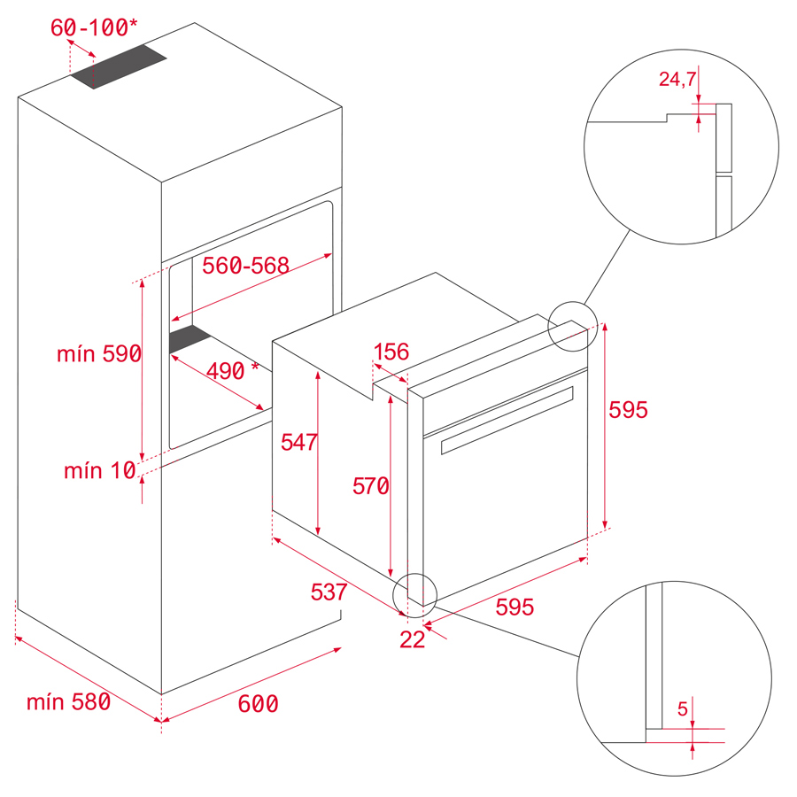 Электрический духовой шкаф Teka HLB 8400 FBK (111000076) черное стекло