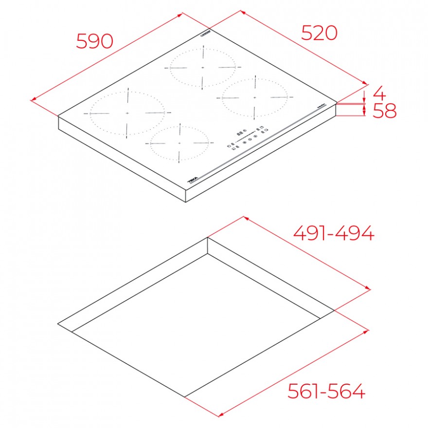 Индукционная варочная поверхность Teka IBC 64110 SSM BK (112520051) черный
