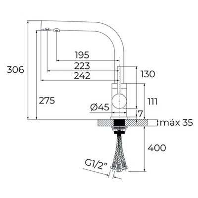 Смеситель кухонный Teka OS 208 (116090001) черный