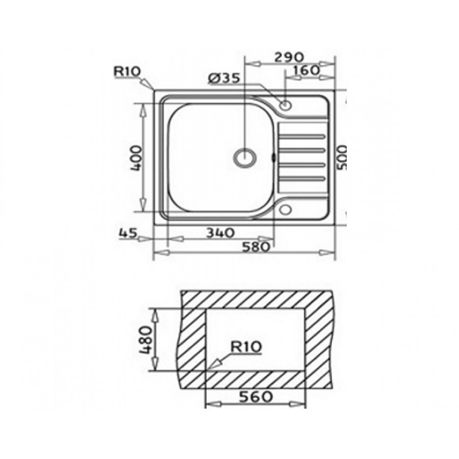 Кухонная мойка Teka UNIVERSAL 580.500 1B 1D (40109616) нержавеющая сталь
