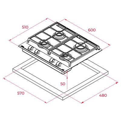 Газовая варочная поверхность Teka GZC 64300 XBN (112570034) черное стекло