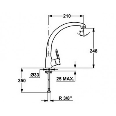 Смеситель кухонный Teka MF-2 Forum H (MN) (8191462) хром