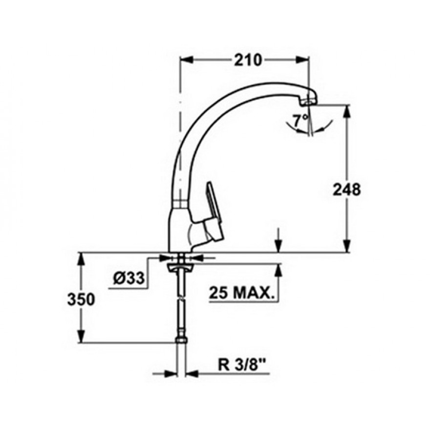 Смеситель кухонный Teka MF-2 Forum H (MN) (8191462) хром